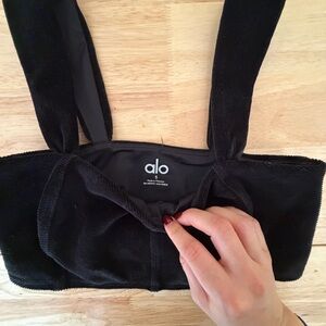 Alo Black Velvet sports bra size small